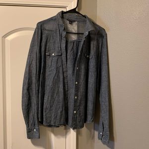 Women’s Denim Shirt with lace on shoulder and back
